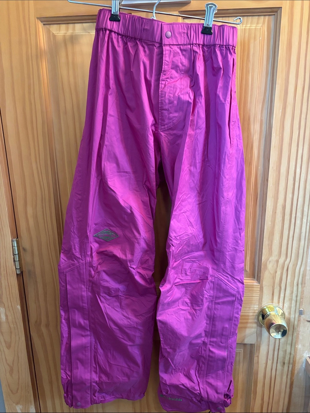 Columbia women's waterproof pants vibrant magenta/purple shade
